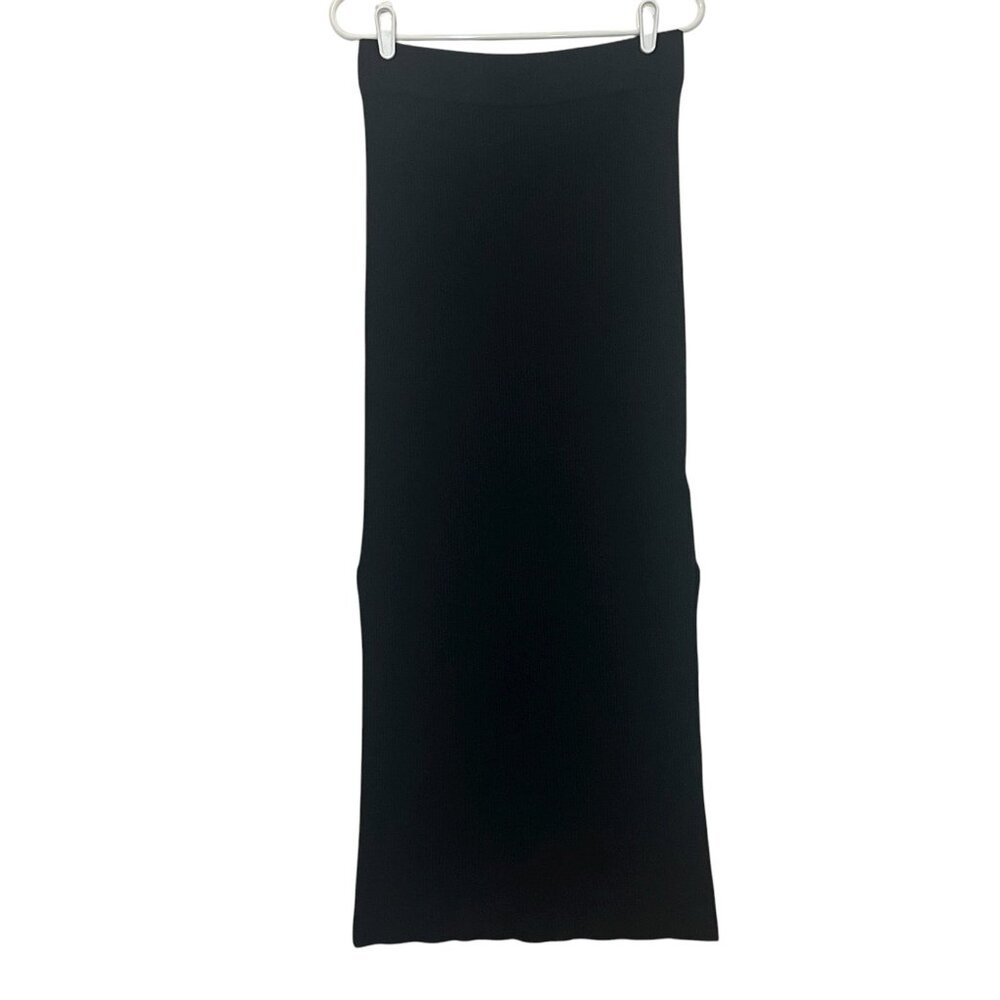 Revolve House of Harlow Ribbed Maxi Skirt Size Medium Black Straight Stretch